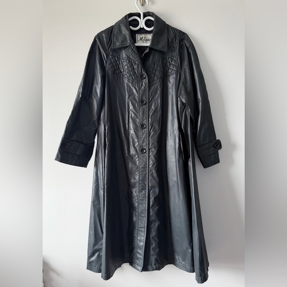 Black A-line Nylon Coat - Picture 2 of 7